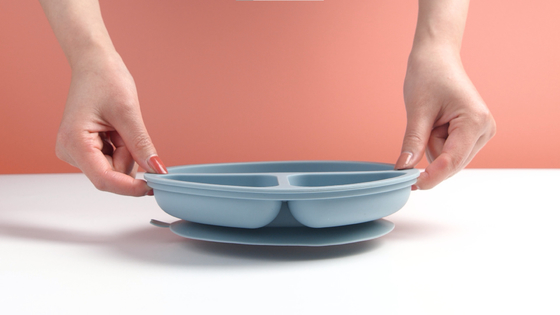 Dishwasher Free Easy To Clean Silicone Suction Plate Baby Feeding Dinnerware