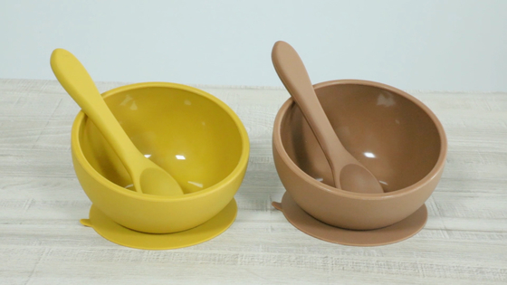 Baby Non Slip Food Grade Silicone Feeding Bowl With Dinner Table Suction
