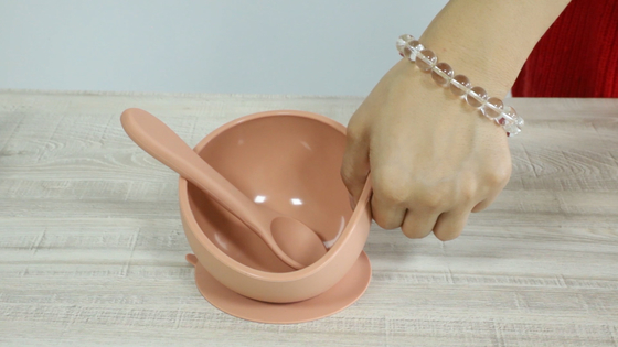 Children Safe Non Slip Silicone Rubber Bowl With Suction Microwave Free