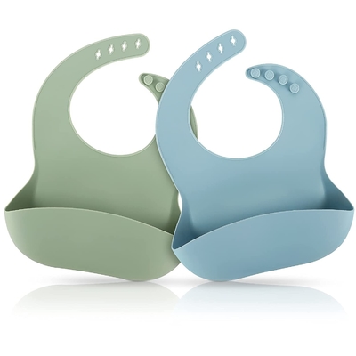 FDA Approved Patel Color Silicone feeding Bib Safe In Steriliser Baby Pinny