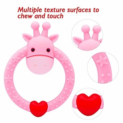 Adorable Food Grade Baby Solid Silicone Chew Toys Safe In Dishwasher