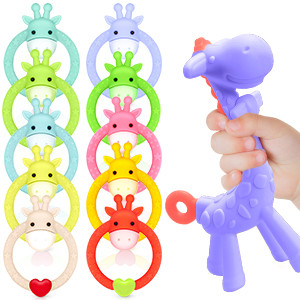 Adorable Food Grade Baby Solid Silicone Chew Toys Safe In Dishwasher
