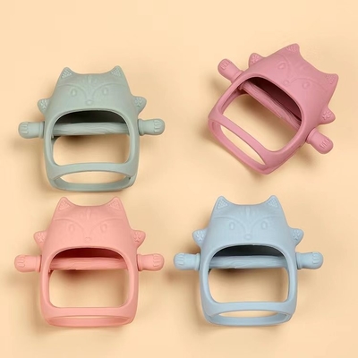 BPA Free Soft Anti Drop Baby Silicone Mitten Teether For Soothing Pain Relief