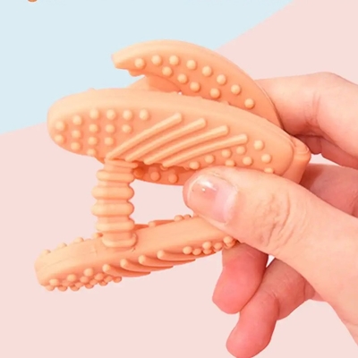 4 PCS Food Grade BPA Free Silicone Baby Molar Teether Chew Toys for 3-24 Months Food