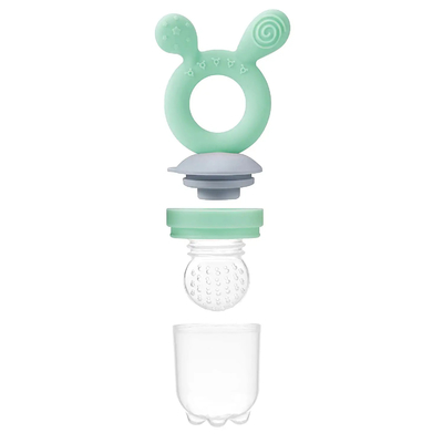 Green Baby Fresh Fruit Fruit Feeder And Nibbler With Pouches Clip Case