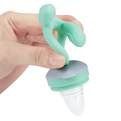 Green Baby Fresh Fruit Fruit Feeder And Nibbler With Pouches Clip Case