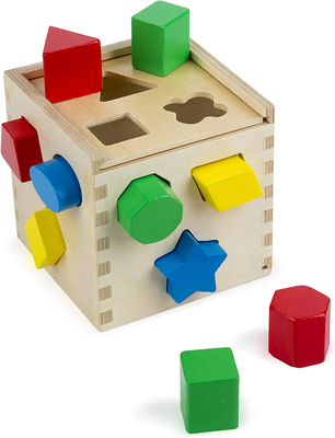 Easy Storage Sturdy Educational Classic Wooden Shape Sorter For Toddler