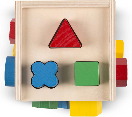 Easy Storage Sturdy Educational Classic Wooden Shape Sorter For Toddler