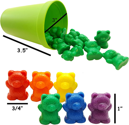 Intelligence Development 71pc Set Rainbow Counting Bears With Matching Sorting Cups