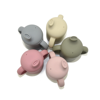 Baby Food Grade Eco Friendly Cute Silicone Sippy Cups With Handle