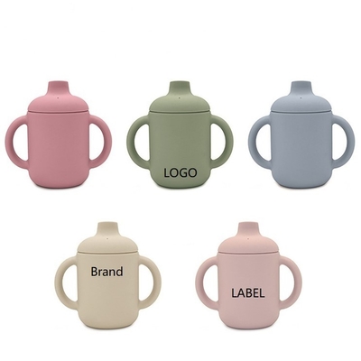 Baby Food Grade Eco Friendly Cute Silicone Sippy Cups With Handle
