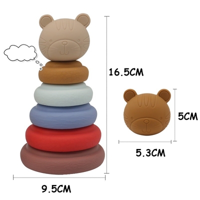 Eco friendly Silicone Stacking Toys Educational Autism Sensory Toy