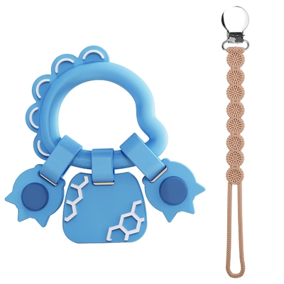 FDA Dinosaur Baby Silicone Products Teether Rings Toys For Infant Baby