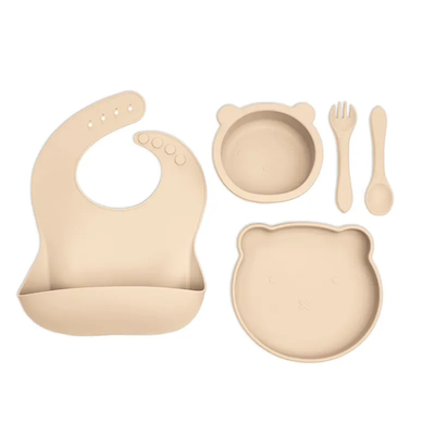 5Pcs Baby Silicone Products BPA Free ECO Food Grade Feeding Sets