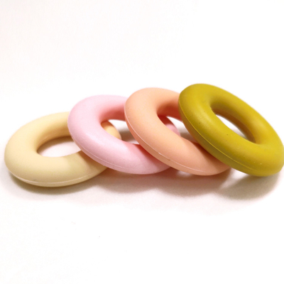 Ring Donut Shaped Silicone Beads Teether SGS 4.2*4.2*0.9cm For Baby