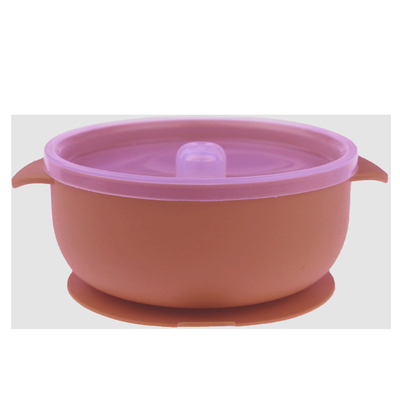 Multi Colored BPA Free Kids Silicone Bowl Microwave Safe 400ml With Sucker