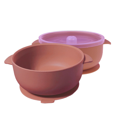 400ml Baby Food Training Feeding Silicone Suction Bowl With Transparent Lid