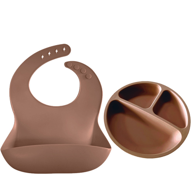 Sustainable Multicolor Baby Silicone Bucket Bibs BPA Free Silicone Dinnerware Set