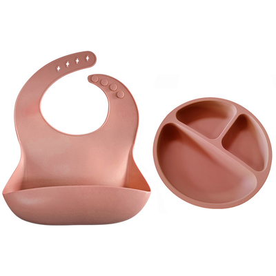 Sustainable Multicolor Baby Silicone Bucket Bibs BPA Free Silicone Dinnerware Set