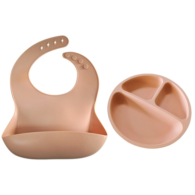 Sustainable Multicolor Baby Silicone Bucket Bibs BPA Free Silicone Dinnerware Set