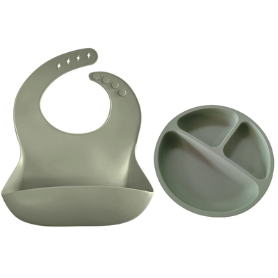 Sustainable Multicolor Baby Silicone Bucket Bibs BPA Free Silicone Dinnerware Set