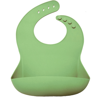 OEM Custom Adjustable Length Silicone Baby Bib With Food Catcher