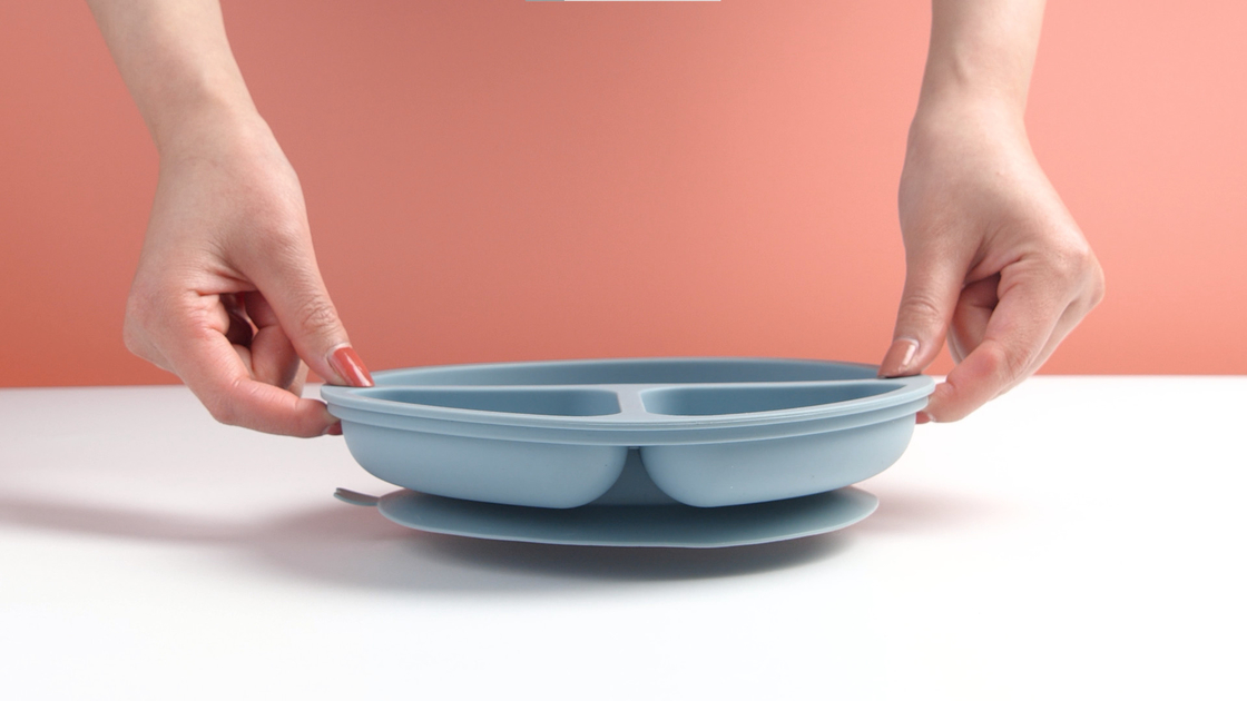 Dishwasher Free Easy To Clean Silicone Suction Plate Baby Feeding Dinnerware