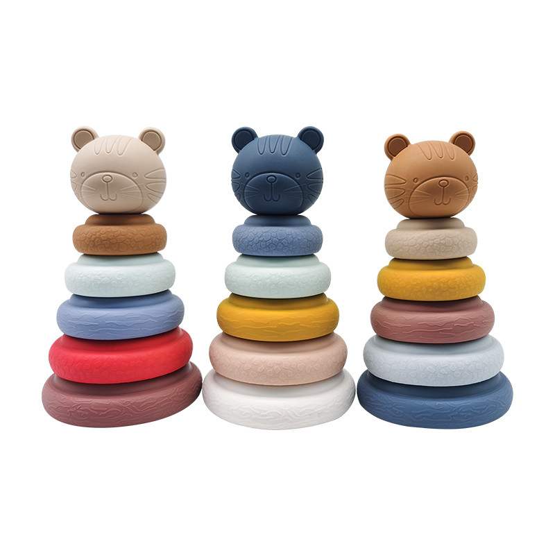 Eco friendly Silicone Stacking Toys Educational Autism Sensory Toy