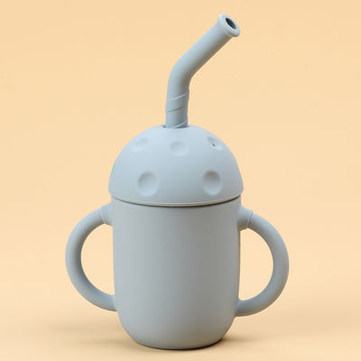 Leakproof Lid Silicone Straw Cup Double Handle 5oz Kids For Baby Over 6 Month