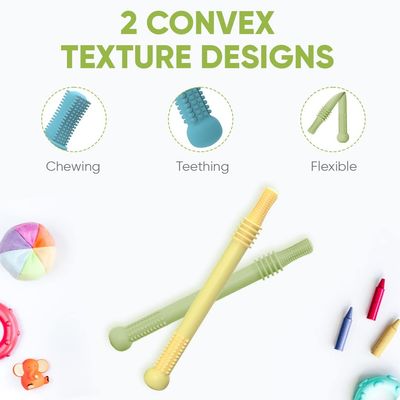 Soft 0.6x0.6 6.2inches Silicone Teething Sticks For Babies 0 6 Months